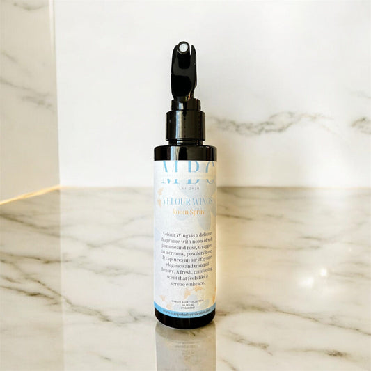 room spray velour wings , soap scented , powdery , room spray 150g bottle